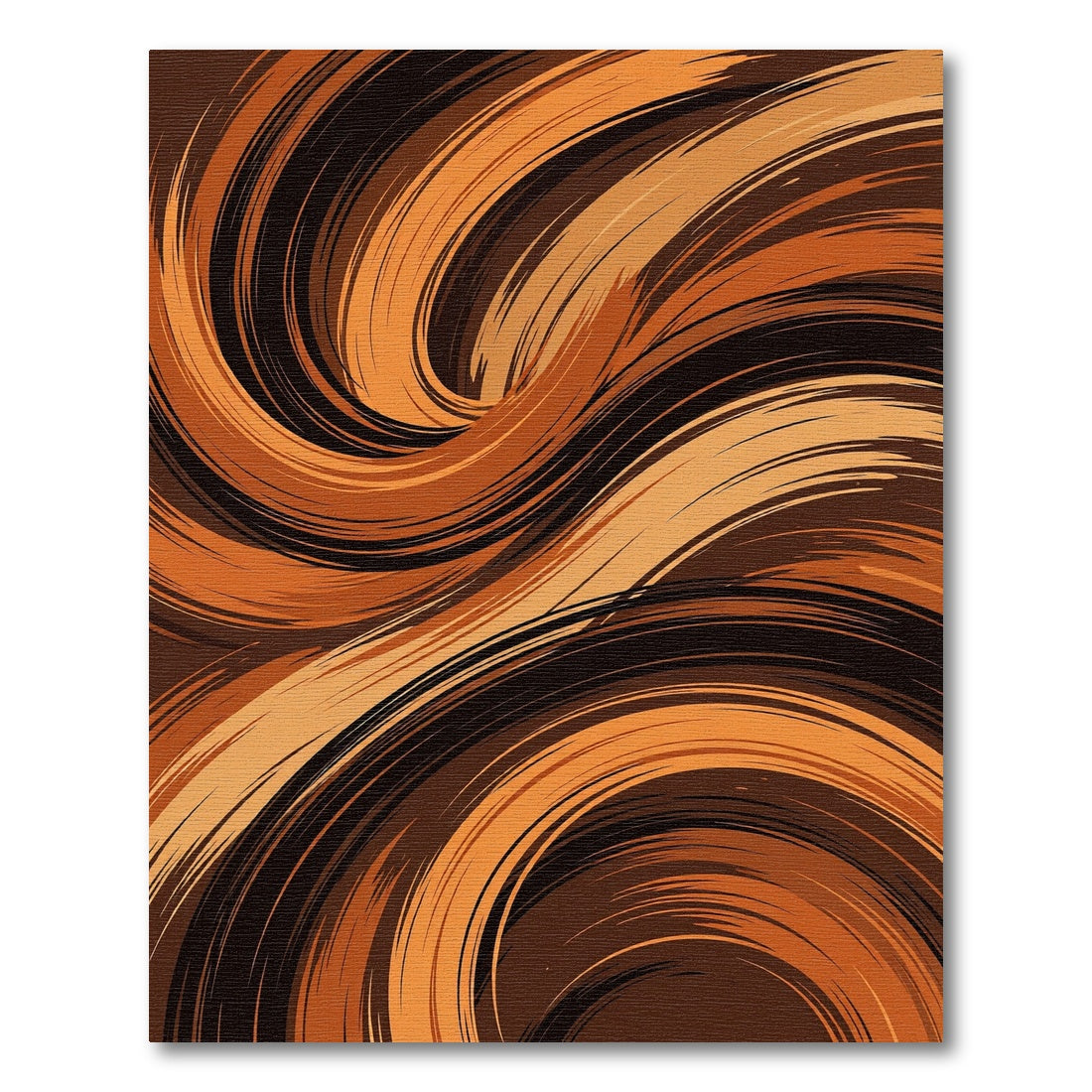 Abstract Golden Brown Swirling Wave Rug