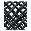 Monochrome Abstract Geometric Interlocking Grid Rug