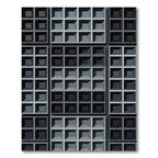 Modern Charcoal Grid Geometric Rug