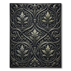 Ornate Silver Foliage Swirls Rug