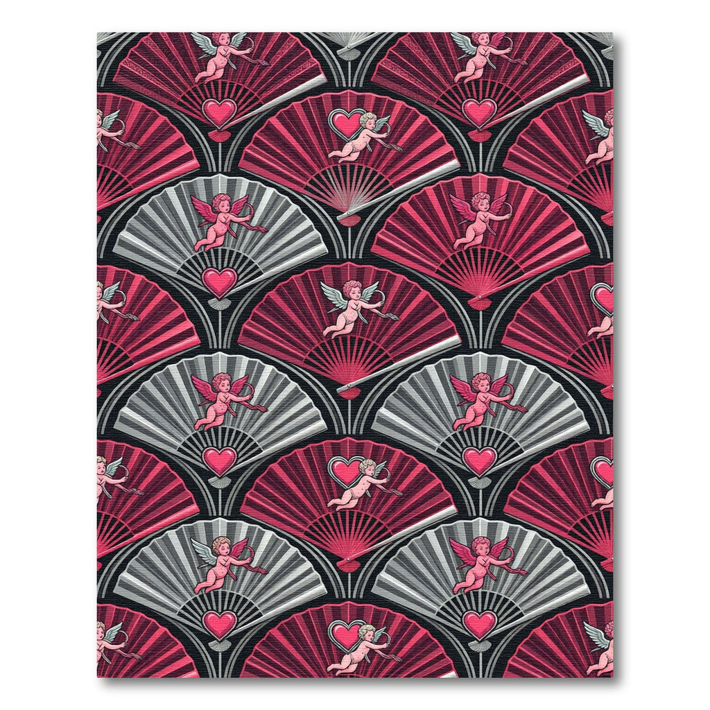 Pink Cupid Fan Art Deco Rug