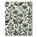 Sage Green Botanical Cosmos Floral Rug