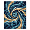 Abstract Golden Swirl Ocean Wave Rug