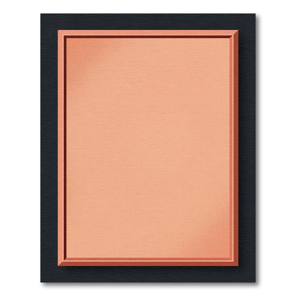 Salmon Pink Geometric Frame Rug