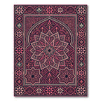 Ornate Pink and Gold Starburst Medallion Rug