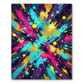 Vibrant Multicolored Abstract Paint Splash Rug