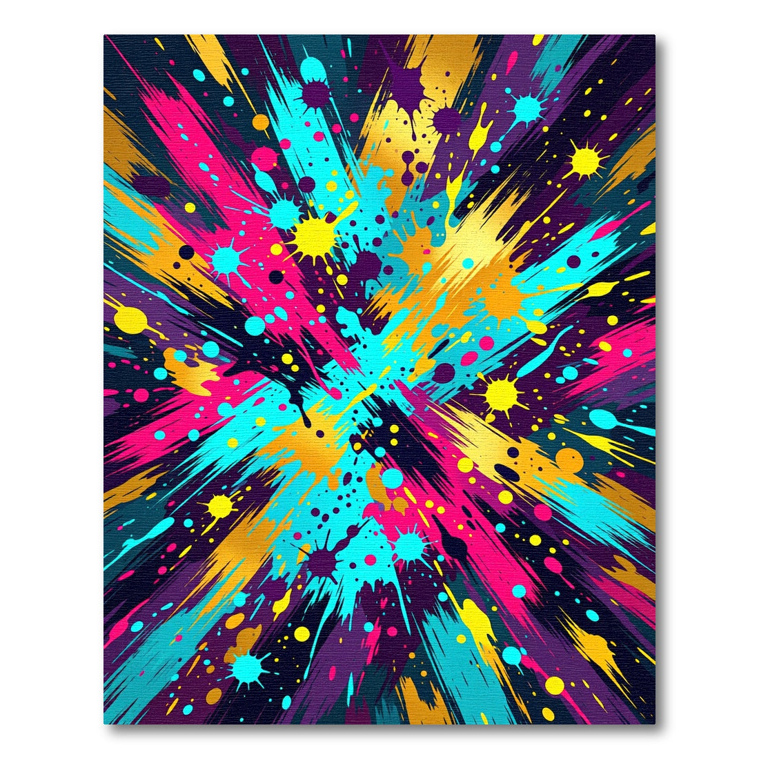 Vibrant Multicolored Abstract Paint Splash Rug