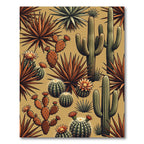 Desert Cactus Floral Garden Arrangement Rug