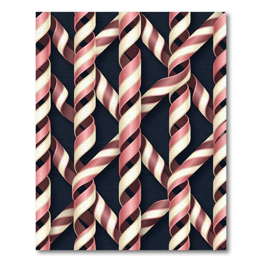 Ribbon Weave Pink Cream Chocolate Rug