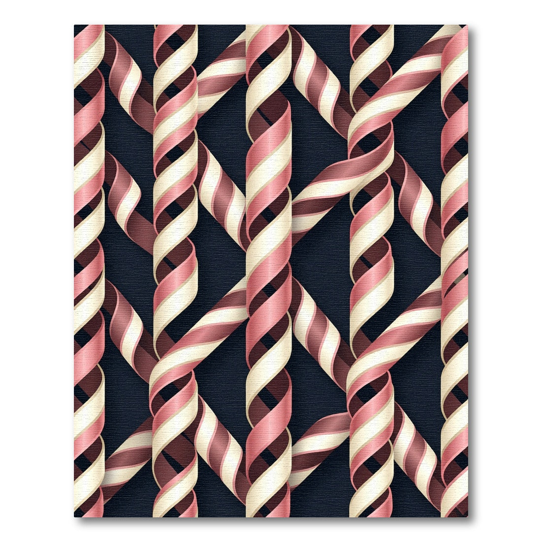 Ribbon Weave Pink Cream Chocolate Rug