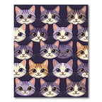 Whimsical Cute Cat Face Repeat Rug