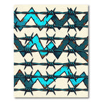 Rough Jagged Turquoise Barbed Wire Rug