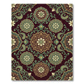 Elegant Burgundy Floral Gold Medallion Rug