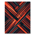 Modern Abstract Crimson Sharp Angular Linear Rug