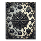 Gothic Black Star Celestial Medallion Rug