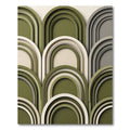 Modern Olive Arch Geometric Layered Rug