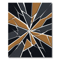 Abstract Geometric Gold and Charcoal Shards Rug