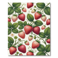 Vibrant Strawberry Botanical Berry Illustration Rug