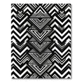 Black and White Geometric Zigzag Chevron Rug