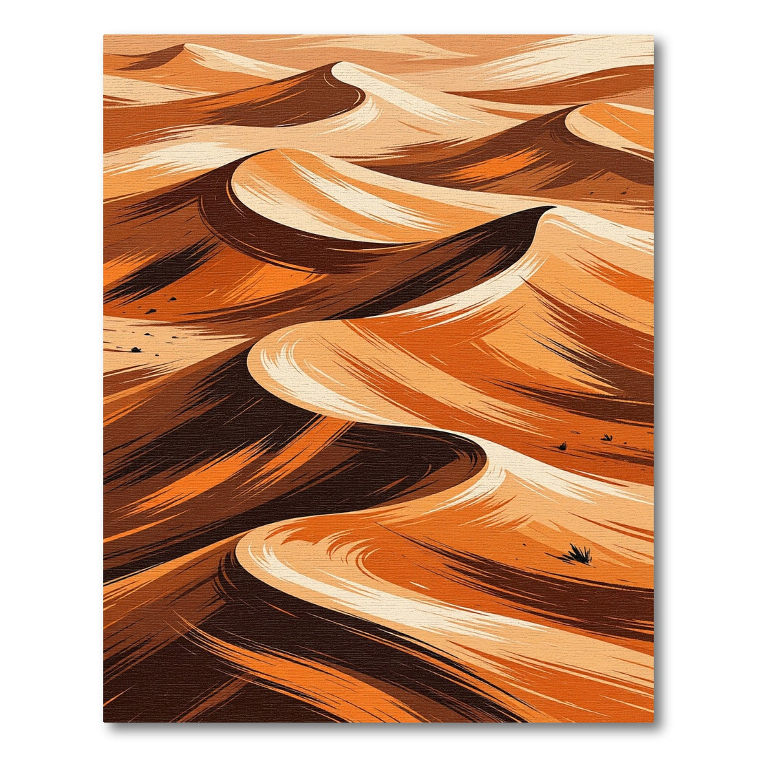 Warm Ochre Desert Dune Horizon Rug