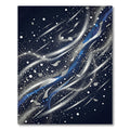 Cosmic Midnight Blue Swirl Nebula Rug