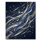 Cosmic Midnight Blue Swirl Nebula Rug