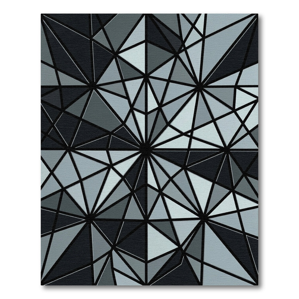 Monochrome Geometric Angular Abstract Facet Rug