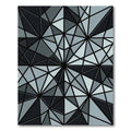 Monochrome Geometric Angular Abstract Facet Rug