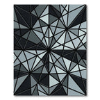 Monochrome Geometric Angular Abstract Facet Rug