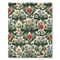 Sage Ribbon Rose and Daisy Floral Rug