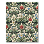 Sage Ribbon Rose and Daisy Floral Rug