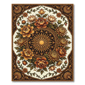 Golden Sun Floral Medallion Art Rug