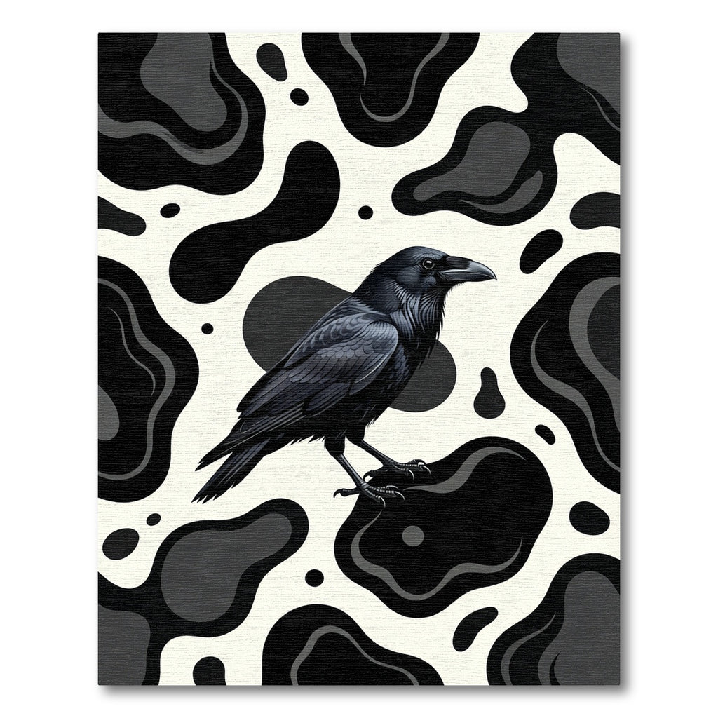Black Raven Organic Shape Rug