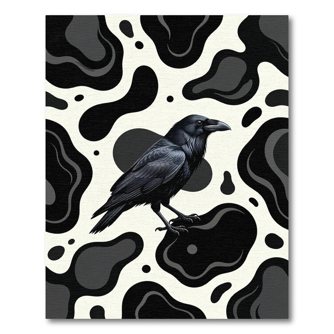 Black Raven Organic Shape Rug