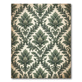 Emerald Damask Botanical Scroll Art Rug