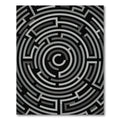 Modern Monochromatic Circular Labyrinth Ring Rug