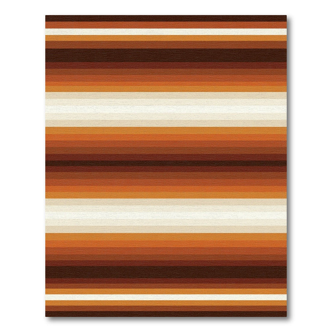 Earthy Brown Tone Linear Striped Area Rug