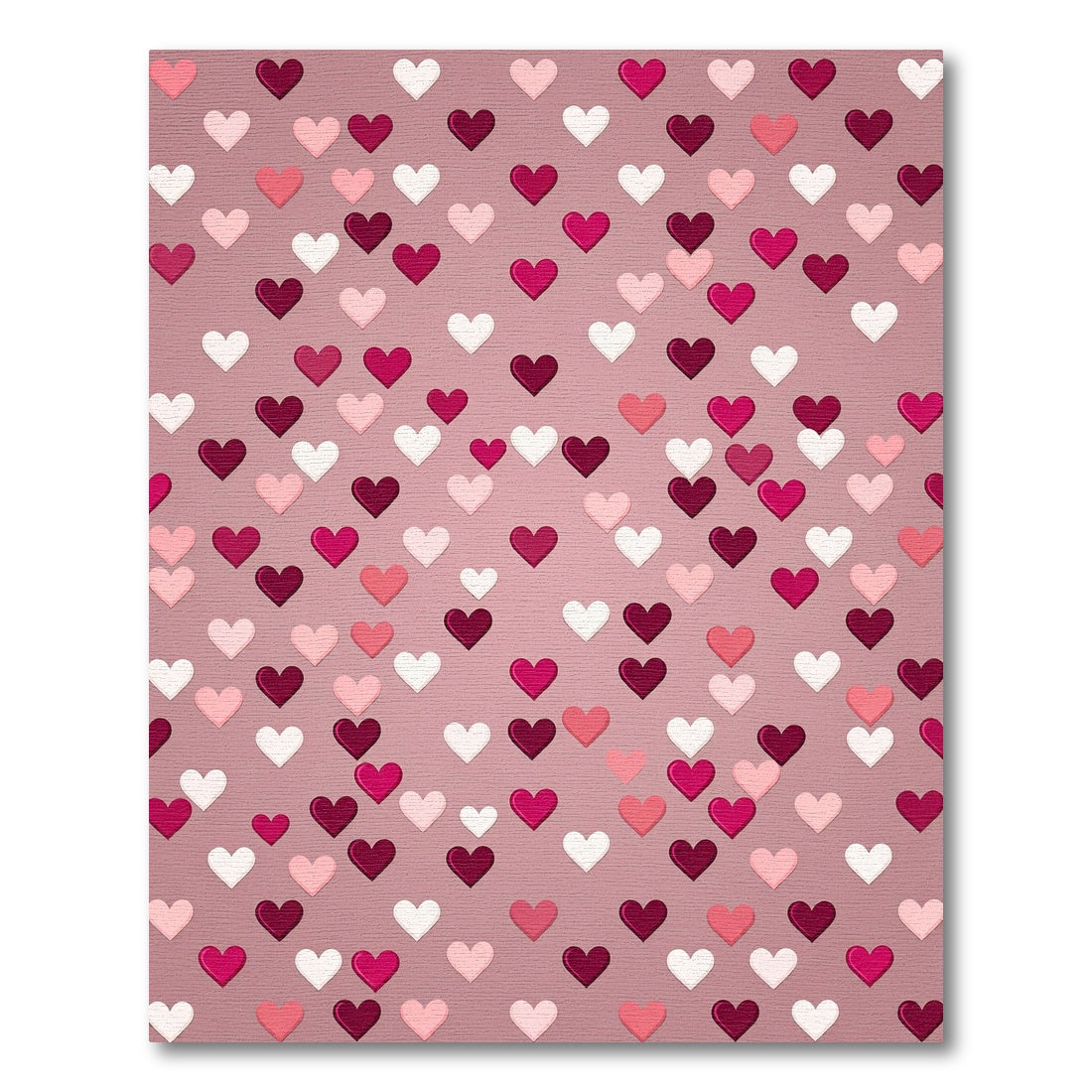 Pink Gradient Hearts Scatter Rug