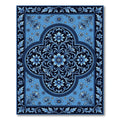 Vibrant Cobalt Floral Medallion Rug