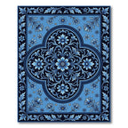 Vibrant Cobalt Floral Medallion Rug