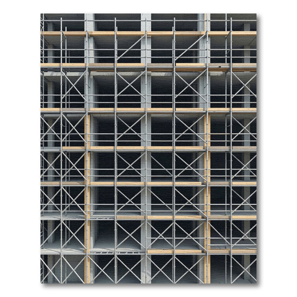 Industrial Metal Grid Scaffolding Rug