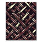 Crimson and Cream Interwoven Grid Rug