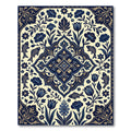 Indigo Floral Medallion with Swimming Fish Rug
