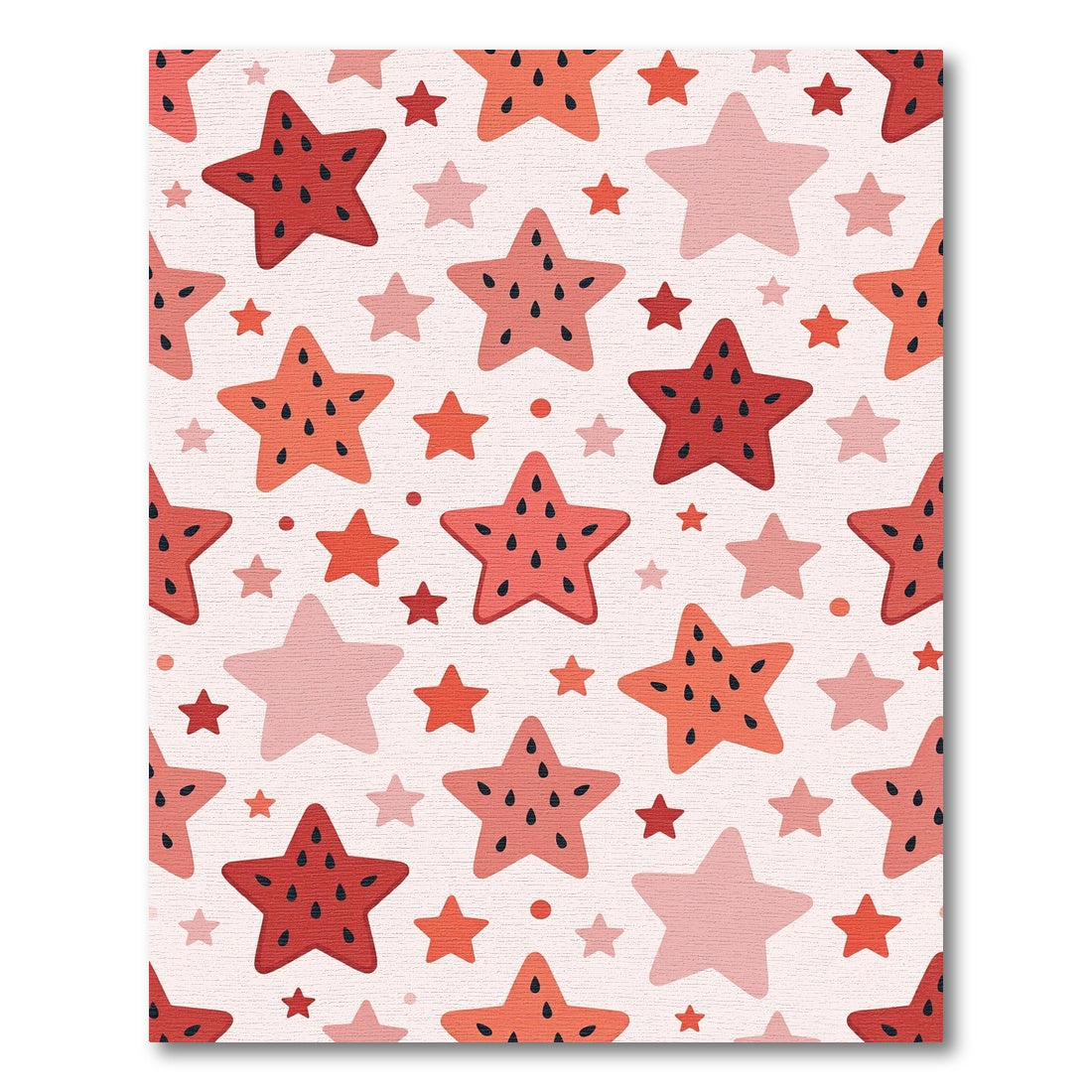 Sweet Watermelon Stars Repeating Pattern Rug
