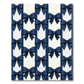 Elegant Navy Blue Bow Striped Rug
