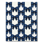 Elegant Navy Blue Bow Striped Rug