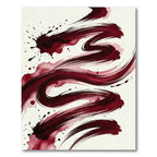 Crimson Ink Splatter Brush Stroke Rug
