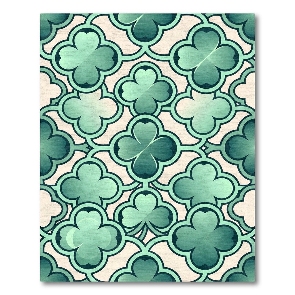 Shades of Green Clover Geometric Rug