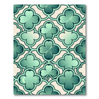 Shades of Green Clover Geometric Rug