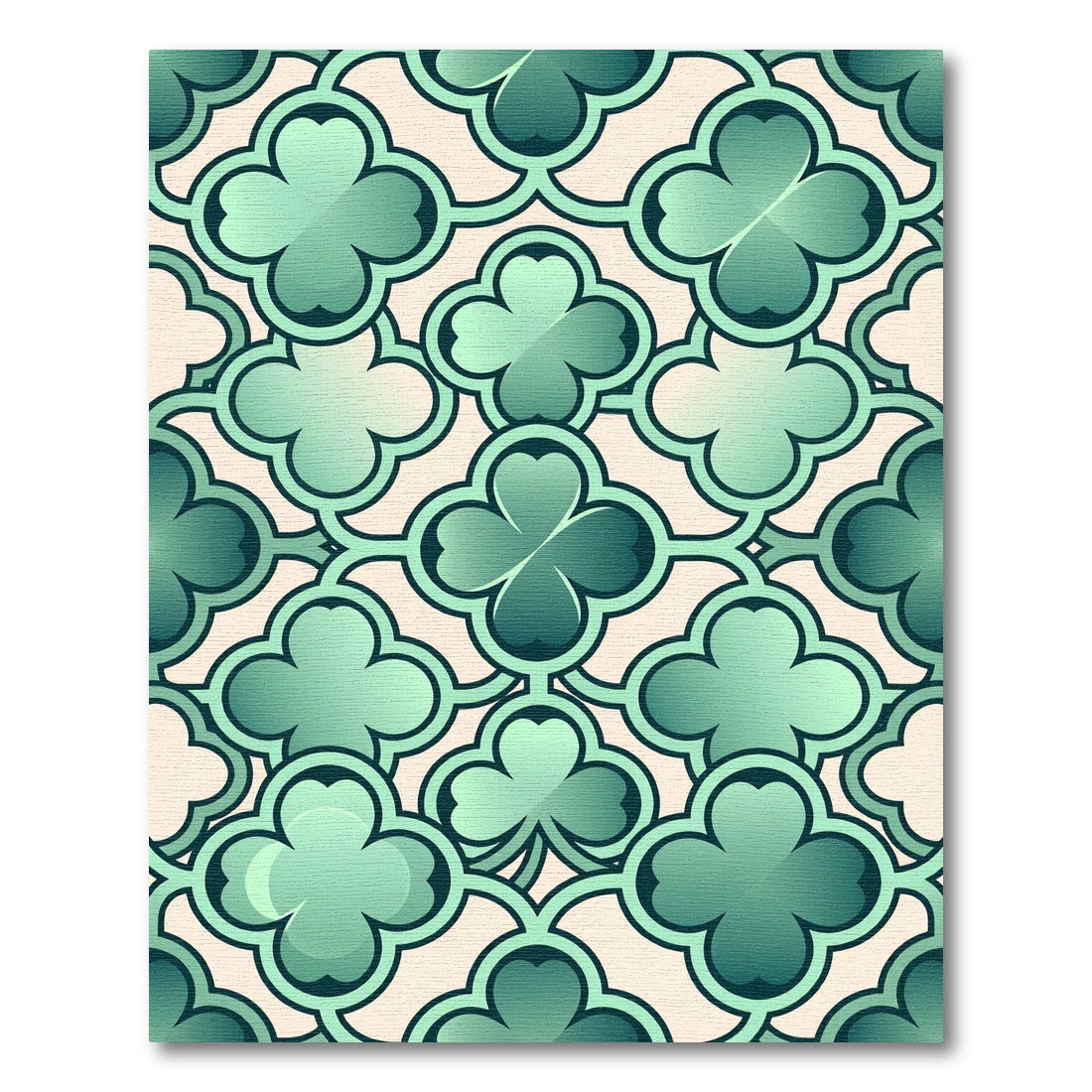 Shades of Green Clover Geometric Rug